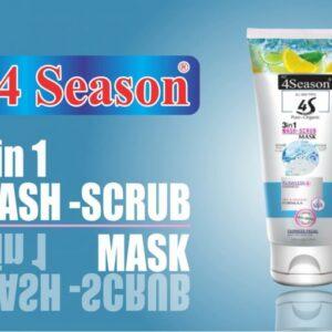 4 Season 3 in 1 Face Wash Scrub Mask