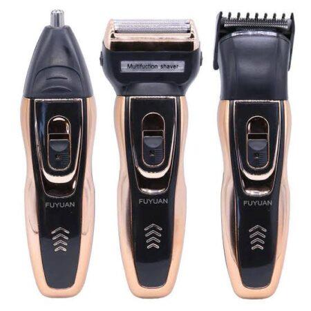 FU YUAN Dual Battery Electric Shaver Shaver Three-in-One Men Shaver Hairdressing Tool Fully Washable Beard Knife